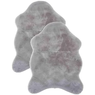 Astra Dekofell Elda , Silberfarben , Textil , 55x80 cm , Oeko-Tex® Standard 100 , Teppiche und Böden, Teppiche, Schaffelle & Kuhfelle