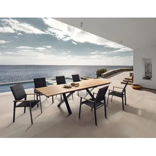 Niehoff Set Auszugstisch Strato, Revent - Das Set besteht aus: 1 x Auszugstisch Strato, 6 x Stapelsessel Revent.