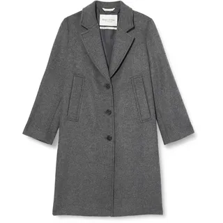 Marc O'Polo Damen Mantel mit Reverskragen knielang, Grau (Medium Stone Melange), 36
