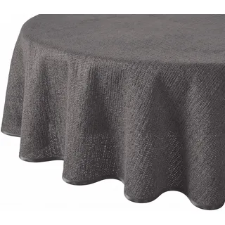 Tischdecke Outdoor Wetterfest Rund - Gartentischdecke Rund 160 cm Grau | Rutschfest, UV-beständig, abwaschbar & bei 30°C waschbar - Weichschaum PVC Tischdecke in 7 Farben