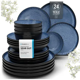 PURE LIVING INTERIOR DESIGN Ibiza Tafelservice 24-tlg. blau