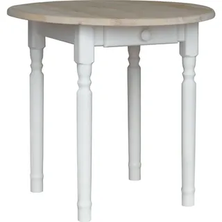 k koma Runder Küchentisch Ø 90 cm weiß