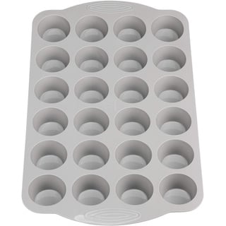 Backefix KOMFORT 24er Mini Muffinform Silikon für kleine Muffins je 5,5cm, 3cm hoch, antihaftende mini Muffins Backform Silikon, Mini Muffinblech 24er, Deutsche Standards, BPA frei, spülmaschinenfest