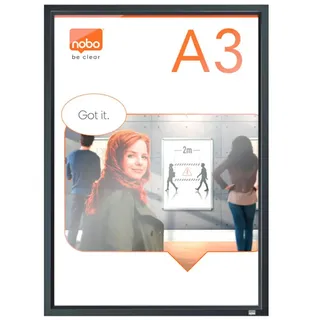 NOBO Impression Pro A3 mit graphitgrauem Rahmen