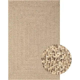 Teppich 160x230 cm Jute-Optik Innen und Außen - Braun, Bunt