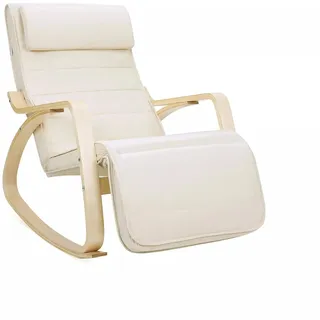 In And OutdoorMatch Luxus Schaukelstuhl Josephus - Für drinnen - Loungesessel mit Kissen - Erwachsene - Loungesessel - Modern - Weiß