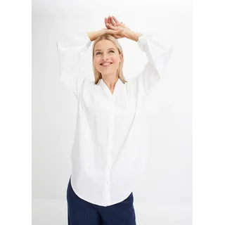 bonprix Oversize-Bluse aus reiner Baumwolle Weiß 42