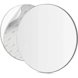 Mavoro 17.5 cm Runder Rasier-/Duschspiegel | 3M Klebe-Duschspiegel | Acryl – Unzerbrechlich | Weniger Beschlagen | Schlank Rahmenlos | Peel & Stick | Glaslose Sicherheit