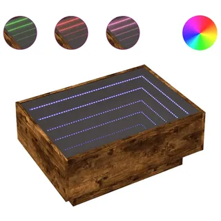 vidaXL LED-Couchtisch Räuchereiche 70x50x30 cm Holzwerkstoff - Braun