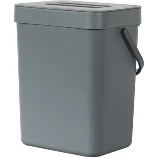 EKO Pure Mini-Küchen-Mülleimer zur Wandmontage mit Deckel, Lebensmittelabfallbehälter, 3 l, Grau