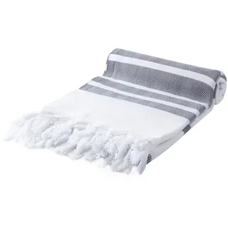 Cacala Türkische Hamamtücher – Traditionelles Pestemal-Design für Badezimmer, Strand, Sauna – Ultraweich, schnell trocknend, saugfähig, 94 x 177,8 cm, 100% Baumwolle, Hartkohle, grau, 37 x 70-Inch