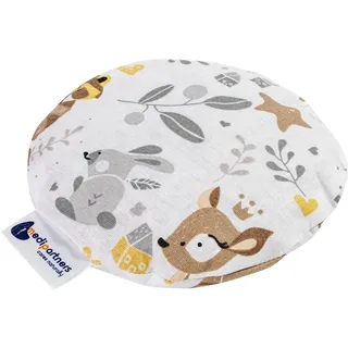 Medi Partners Kirschkernkissen Mikrowelle für Babys 180g rund 15cm Körnerkissen Wärmekissen 100% Baumwolle Öko Natur - Kirschkernkissen Wärme + Kältetherapie Massagetherapie (Reh)