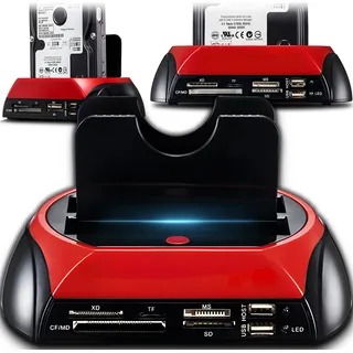 Dockingstation für 2 SATA IDE 2.5'' 3.5'' HDD SSD USB