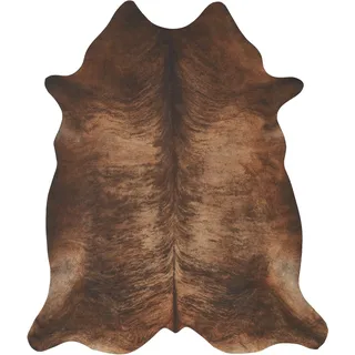 andiamo Kuhfell Teppich Amarillo aus Kunstfell - Teppich Schlafzimmer Wohnzimmer Fellimitat im Fotodruck 125 x 155 cm Braun-schwarz