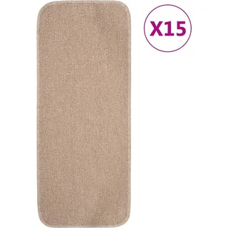 Antirutsch Stufenmatten 15 Stk. 60x25 cm Beige Rechteckig - Beige