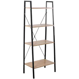 Calicosy Aufbewahrungsregal mit 4 Ebenen im Industrial-Stil - L60 cm , Metall , 32.5x148x60 cm , Wohnzimmer, Regale, Bücherregale