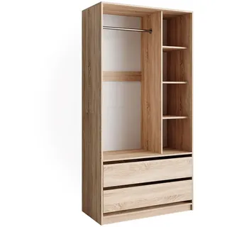 Vicco Kinderkleiderschrank Elmo Sonoma 100 x 200 cm mit 2 Schubladen , Sonoma Eiche , Holzwerkstoff , 7 Fächer , Rechteckig , 100x200x50 cm , Babymöbel & Kindermöbel, Babyzimmer, Babykleiderschränke