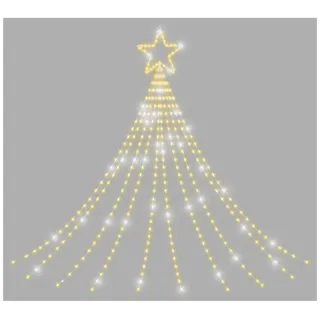 3M Warm Weiß LED Wasserfall 2D Weihnachtsbaum mit Zeitgeber Dekoration