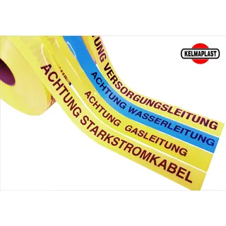 multicoll Werth GmbH Trassenwarnband Aufdruck Achtung Wasserleitung B.40mm L.250m blau