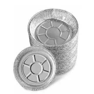 Changyeah 50 Stück Rund Formen Aluschalen 8 Zoll Aluminiumfolie,Luftfritteuse Einweg Aluschalen Aluminiumfolien-Behälter Runde Einweg-Backform,zum Backen, Dämpfen, Kochen, Aufbewahren