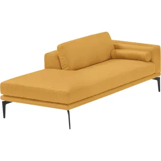 Egoitaliano Ottomane »Masu, Design trifft super Sitzkomfort, mit toller Detailverarbeitung« Rückenkissen und Armteilrolle für mehr Komfort, mit Metallfüßen, gelb,