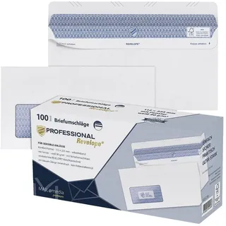 MAILmedia Magni, Versandtasche + Luftpolstertasche, PROFESSIONAL 30051785 MAILmedia Briefumschlag REVELOPE, 112 x 225 mm, mit Fenster