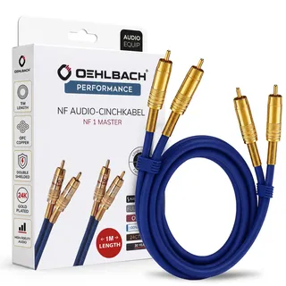 Oehlbach Cinch Audio Anschlusskabel 2x Cinch-Stecker - 2x Cinch-Stecker 1,0m (NF 1 Master)