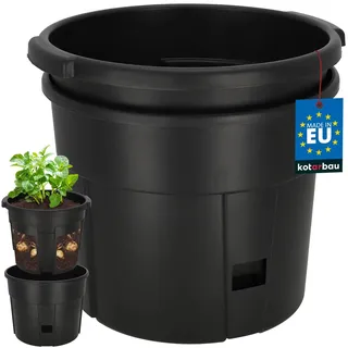 KOTARBAU® Kartoffel-Pflanztopf ⌀ 30 cm Kartoffeltopf Pflanzkübel für Kartoffeln Pflanzgefäß Kunststoff Blumentopf Schwarz