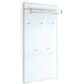 Novel Garderobenpaneel , Weiß , Glas, Holzwerkstoff , 80x170x27 cm , Goldenes M, Made in Germany, DGM-Klimapakt , Aufhängemöglichkeit , Garderobe, Garderobenpaneele, Garderobenpaneele