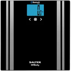 Salter 9159 BK3R MiBody digitale smart personenwaage Körperanalysewaage mit Bluetooth, Misst Wasser, Muskelmasse, BMI, Verbinden mit Smartphone App, Athletenmodus, korperfettwaage