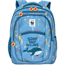 Dohe - Großer Rucksack - 3 Fächer - Größe 28 x 40 x 12 cm - WWF - Save our Oceans