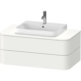 Duravit Happy D.2 Plus Konsolenwaschtischunterbau wandhängend, 1000x550 mm, 2 Schubkästen, für Aufsatzbecken, HP497108484, Farbe: Weiß Supermatt Dekor