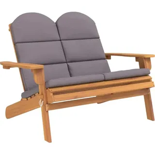 vidaXL Adirondack-Gartenbank mit Kissen 126 cm Massivholz Akazie - Braun