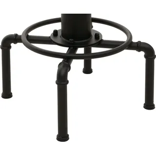 2er-Set Barhocker HWC-N23, Barstuhl Tresenhocker höhenverstellbar drehbar Industrial Metall Kunstleder braun - Braun