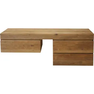 Teako Design  Waschtisch hängend Mark Massivholz 90/120/150cm - Waschbeckenunterschrank Bad (50 x 150 x 51 cm)