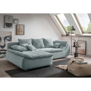 Home Affaire Ecksofa »Imola, bequem, aktuelle Steppung im Sitz, L-Form, Breite 270cm« wahlweise mit Bettfunktion, OTTOs Choice, blau