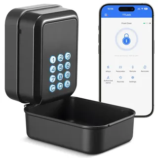 PAIRIER Smart Schlüsselbox, Bluetooth Lock Box unterstützt TTLock APP und PIN-Code Schlüsseltresor mit 12 Stelligem Zahlencode Geeignet für Haus Garage Wohnung, Ferienunterkunft