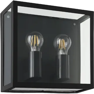 EGLO Außenwandleuchte Glas Metall L29 x H26 x AL10 cm 1 Stk. schwarz