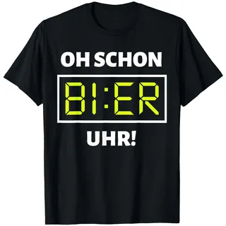 Lustige Bier Schnaps Wein Alkohol Party Sprüche Bier Uhr Lustiges Mallorca Party Alkohol Bier Saufen Suff T-Shirt