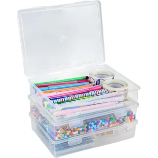 Klare Stiftebox 3er Set stapelbar transparent - Transparent