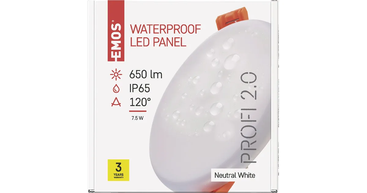EMOS LED Panel Einbauleuchte 7,5W, extra-flacher 650 lm runder ...