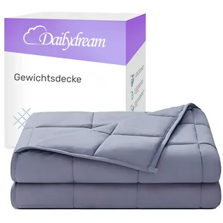 DAILYDREAM Therapie Gewichtsdecke | 135x200 | 4,5 kg | Grau | aus 100% Baumwolle | mit Glasperlenfüllung | schwere Decke zum Schlafen | Weighted Blanket | Therapiedecke | Körpergewicht bis 52 kg