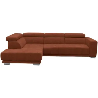 Xora Ecksofa , Terracotta , Textil , Uni , Ottomane links, L-Form , 301x207 cm , Typenauswahl, Fußauswahl, Stoffauswahl, seitenverkehrt erhältlich , Wohnzimmer, Sofas & Couches, Wohnlandschaften, Ecksofas