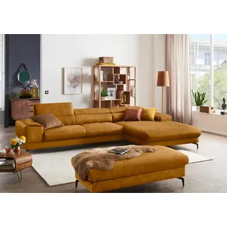 W.Schillig »piedroo, Designsofa mit tollem Sitzkomfort, bequem und elegant, L-Form« Kopfteilverstellung, wahlweise mit Sitztiefenverstellung, Breite 343cm,