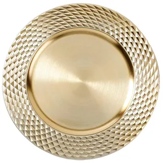 Inge-glas Dekoteller 33cm Kunststoff Rauten - Festliche Platzteller für Verschiedene Anlässe - Tischdeko Unterteller für Hochzeit Jubiläum Weihnachten - Weihnachtsteller Weihnachtsdeko - Gold