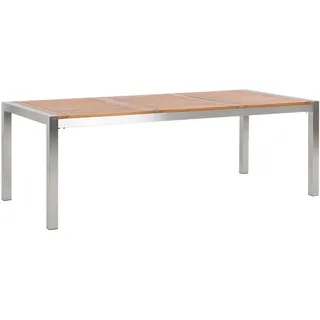 Beliani Gartentisch 220 x 100 x 74 cm Braun/Silber