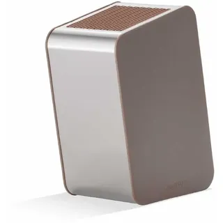 BergHOFF Home Elements Edge Messerblock, leerer Messerhalter aus recyceltem Polypropylen und Edelstahl, rutschfeste Basis, modernes Design, Aubergine - Braun