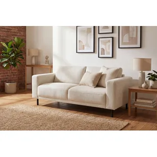 2,5-Sitzer HOME AFFAIRE "Sveeva, Kompaktsofa, B.183 cm, schwarze Metallfüße", creme, B:183cm H:78cm T:90cm, 100% PES, Sofas, 2 5-Sitzer, langlebiger Webstoff, mit Wellenunterfederung, viele Farben