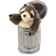 Folkmanis Raccoon in Garbage Can Hand Puppet, 13 * 25 * 13 cm