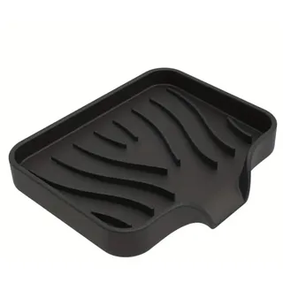 Seifenschale Silikon mit Ablauf, Seifenablage biegsam Seifenhalter rutschfest für Badezimmer Küche (SCHWARZ)